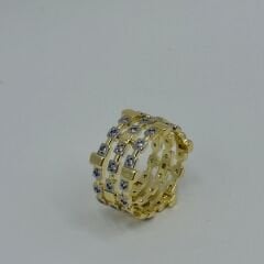 Calista Sıralı Gold Yüzük