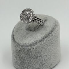 Carolina Beyaz Taşlı Yuvarlak Yüzük