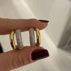 Karina taşlı küpe