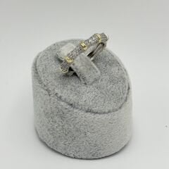 Rachel Taşlı Gold Detaylı İnce Yüzük