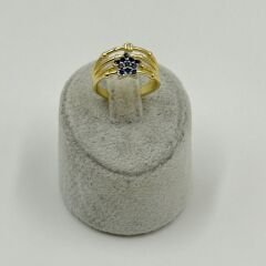 Perla Gold Mavi Yıldızlı Yüzük