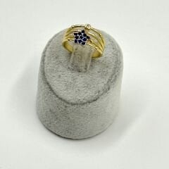 Perla Gold Mavi Yıldızlı Yüzük