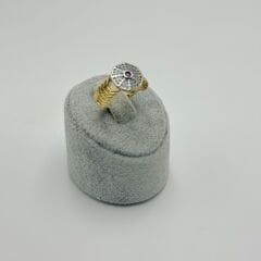 Camelia Pembe Taşlı Gold Yüzük