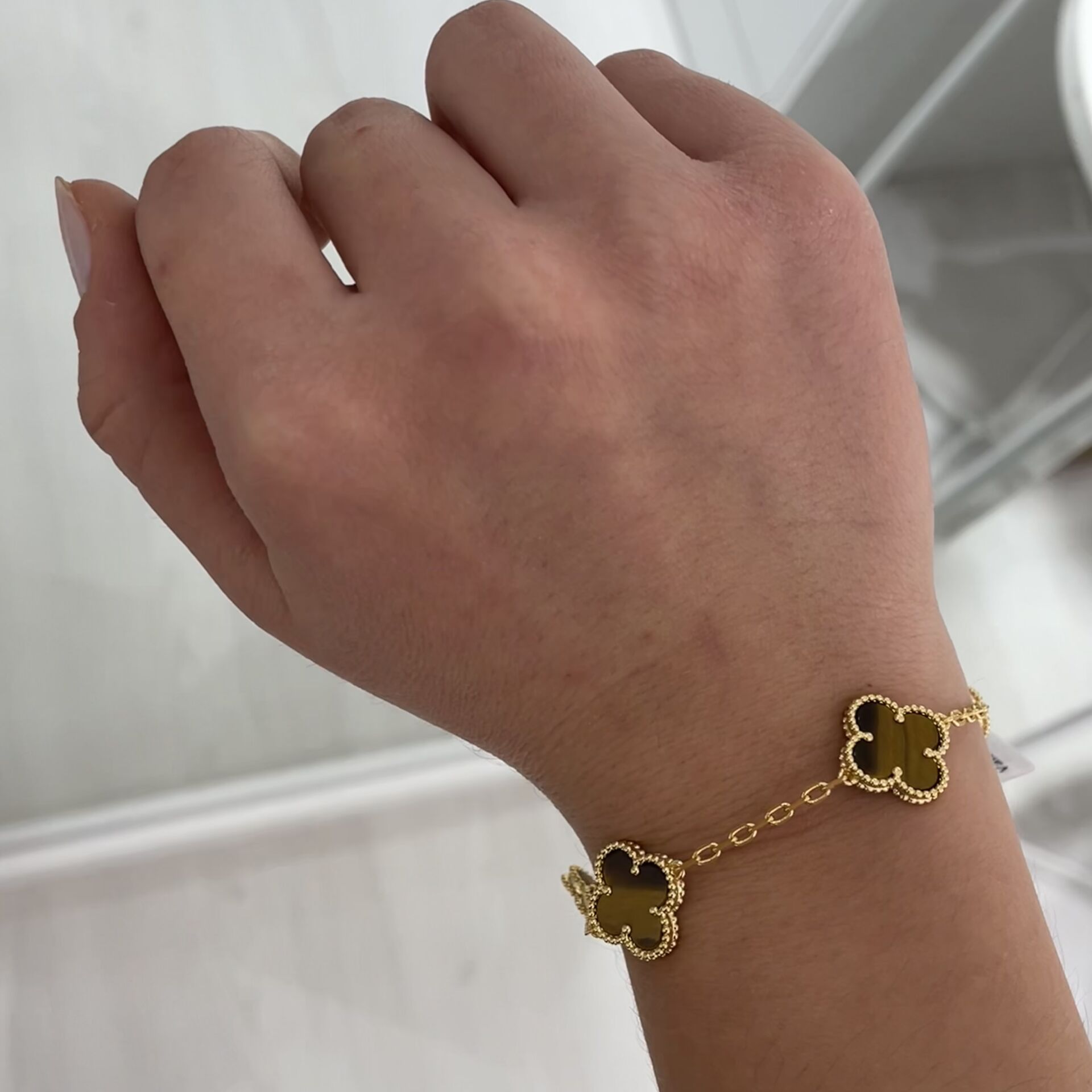 Kaplan gözü 5’li yonca bileklik