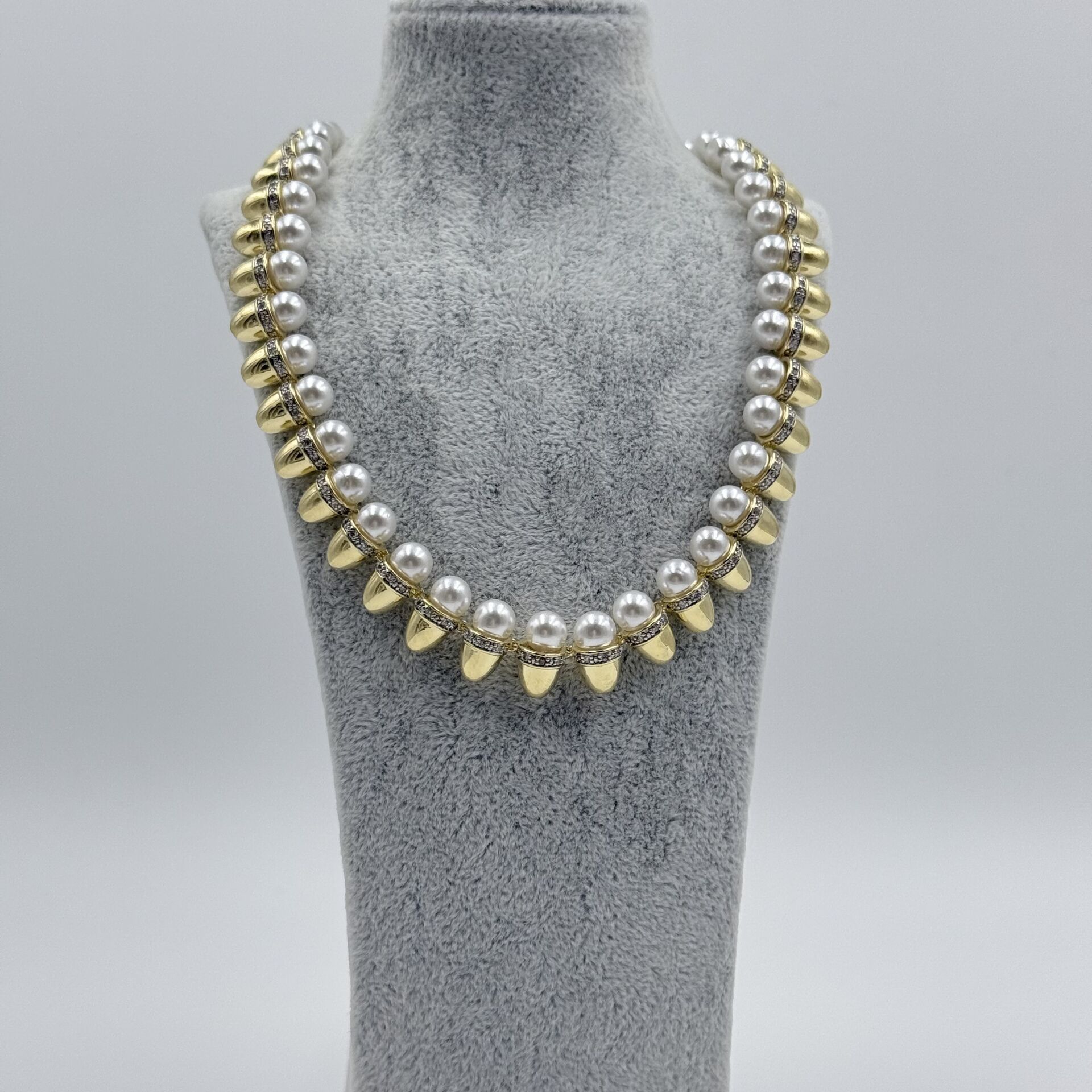 Vanesa İncili Taşlı Gold Premium Kolye