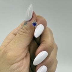 Mor taşlı Kalpl Piercing