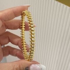 Cartie Clus Taşlı Gold Kelepçe Bileklik
