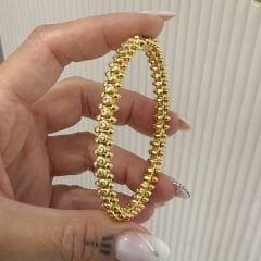 Cartie Clus Taşlı Gold Kelepçe Bileklik