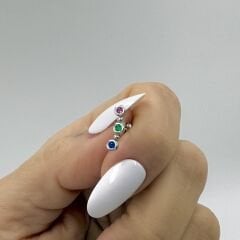 Üç renkli Gümüş Piercing