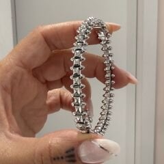 Cadtie Clus Taşsız Gümüş Rengi Bileklik