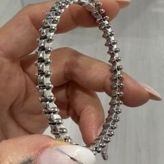 Cadtie Clus Taşsız Gümüş Rengi Bileklik