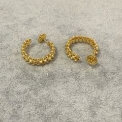 Cartie Taşsız Gold Rengi Tek Sıralı Küpe