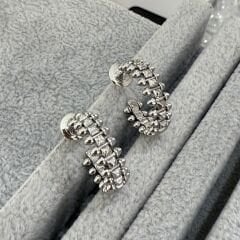 Cartie Clus Tek  Sıra Taşlı Gümüş Rengi Küpe