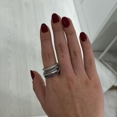 Minella Gümüş mavi 4 sıralı yüzük