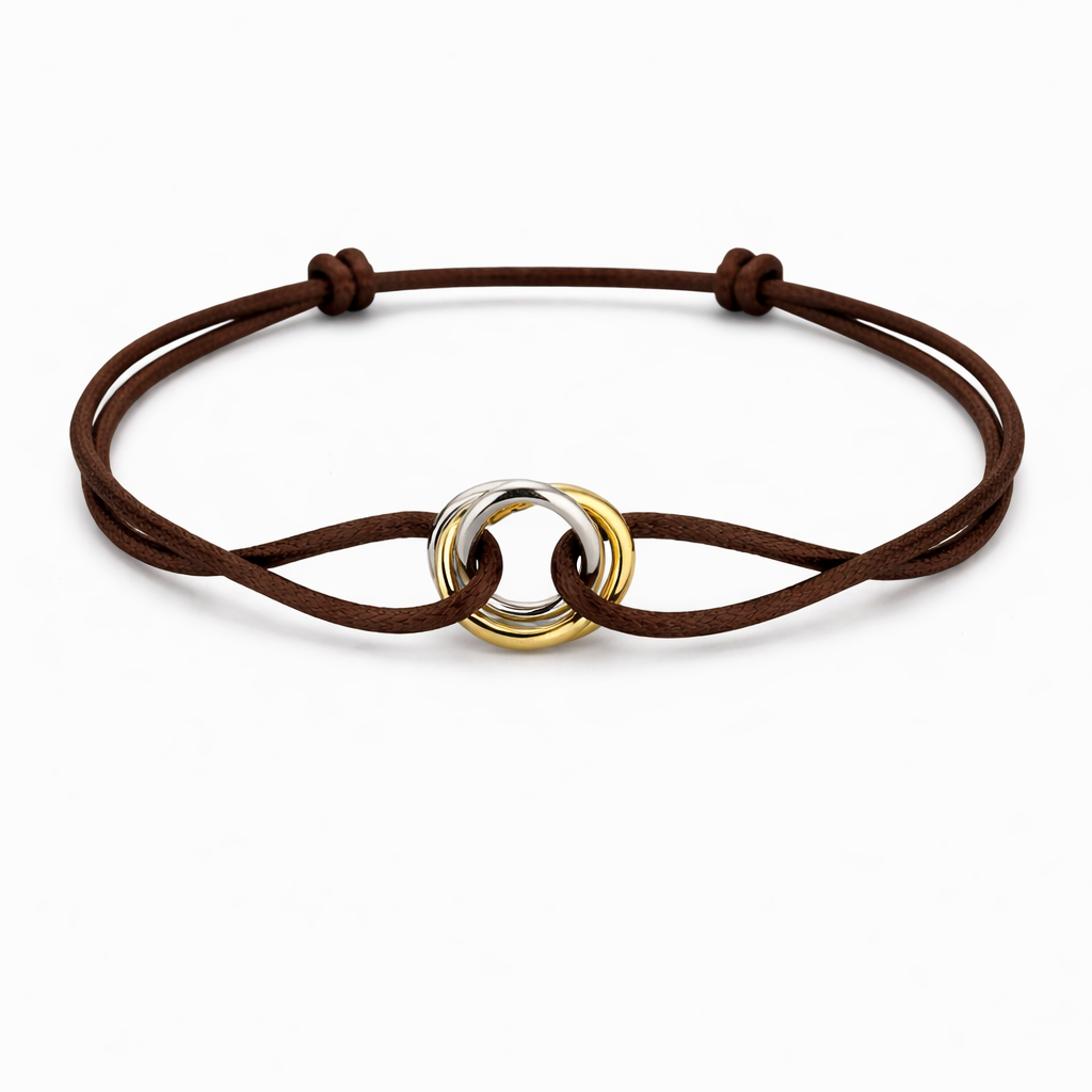 Carti Trinty ip bileklik kahverengi