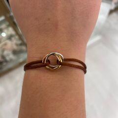 Carti Trinty ip bileklik kahverengi