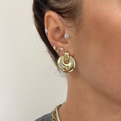 Lizi Gold Plaka Küpe