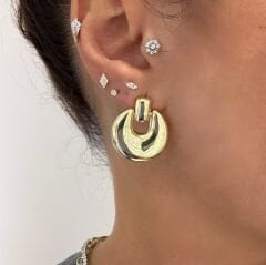 Lizi Gold Plaka Küpe