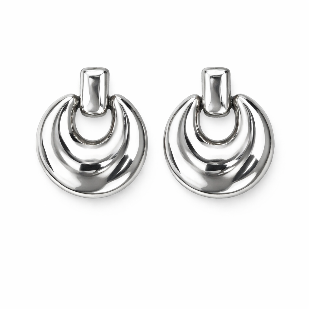 Lizi gümüş plaka küpe