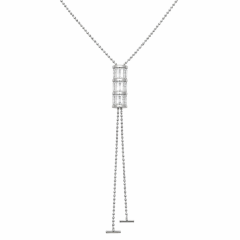 Sam Gümüş rengi Uzun Kolye