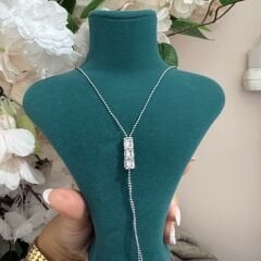 Sam Gümüş rengi Uzun Kolye