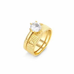 Carti Gold Love Çelik Yüzük (Yazısız)