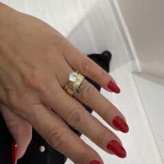 Carti Gold Love Çelik Yüzük (Yazısız)