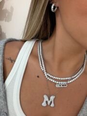 Su yolu 3 mm 925 Ayar Gümüş Kolye