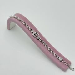 E Harfli Gümüş Bileklik