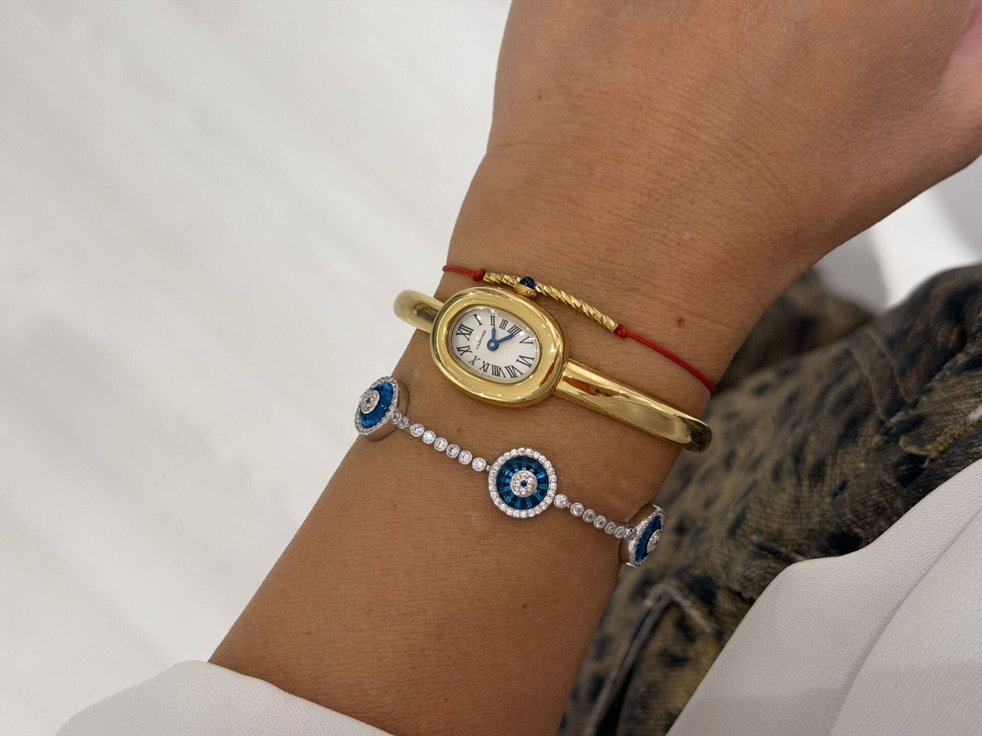 925 Ayar Gümüş 5’li Cam Göz Bileklik