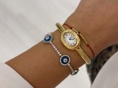 925 Ayar Gümüş 5’li Cam Göz Bileklik