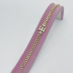 E Harfli Gold Bileklik