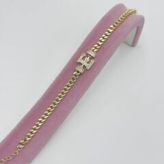 E Harfli Gold Bileklik