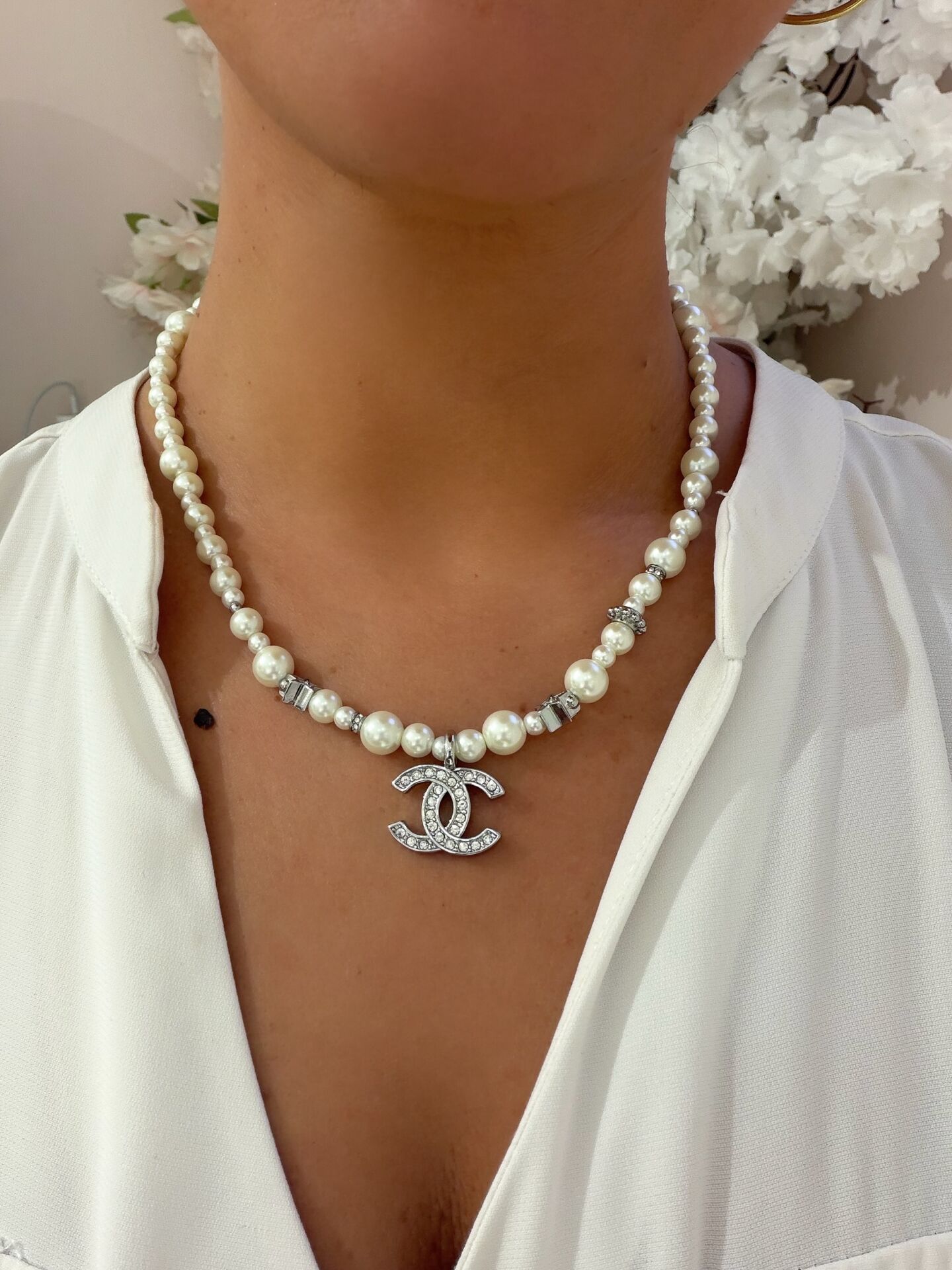 İthal Marka İncili Gümüş Kolye