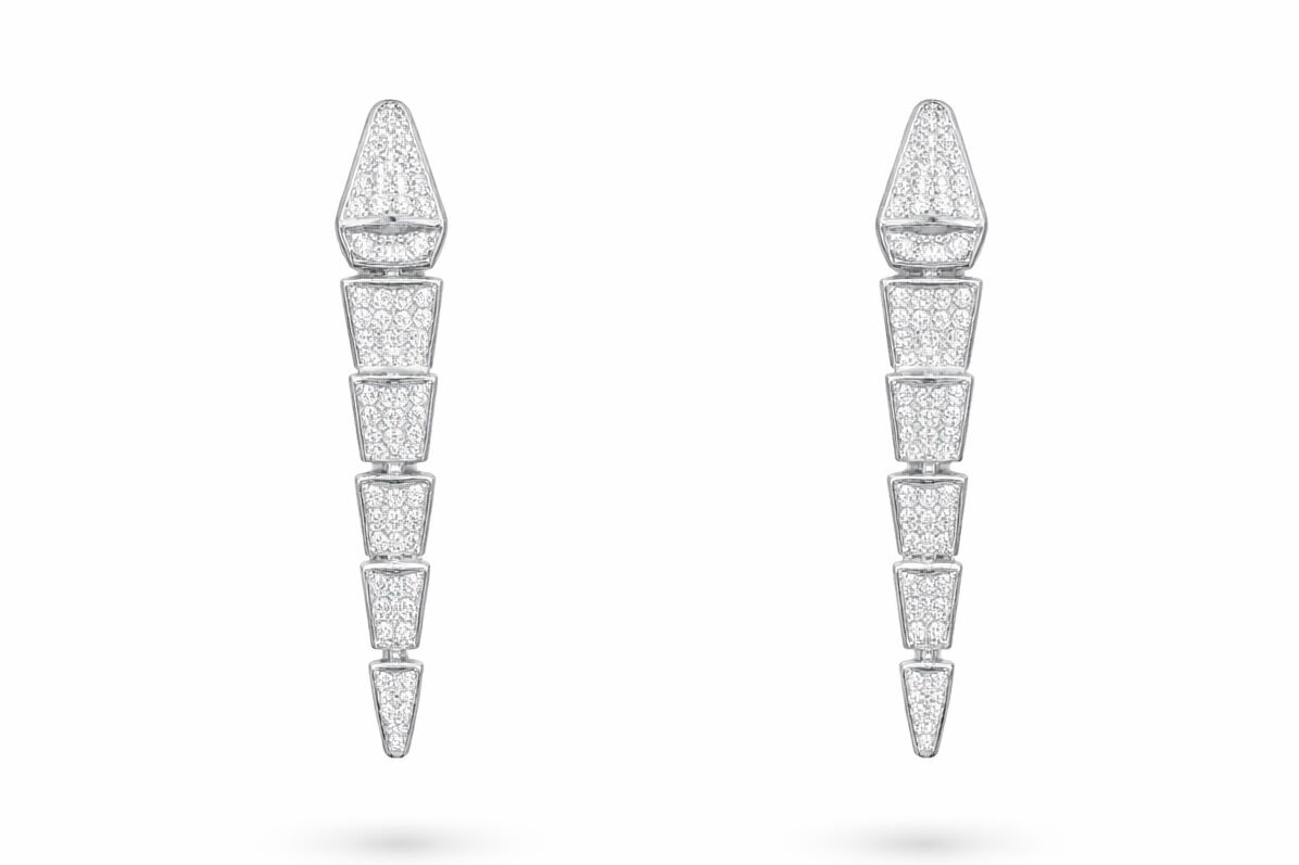 Elegant Serisi Yılan Model Taşlı Küpe