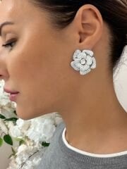 Elegant Serisi Taşlı Çiçek Küpe