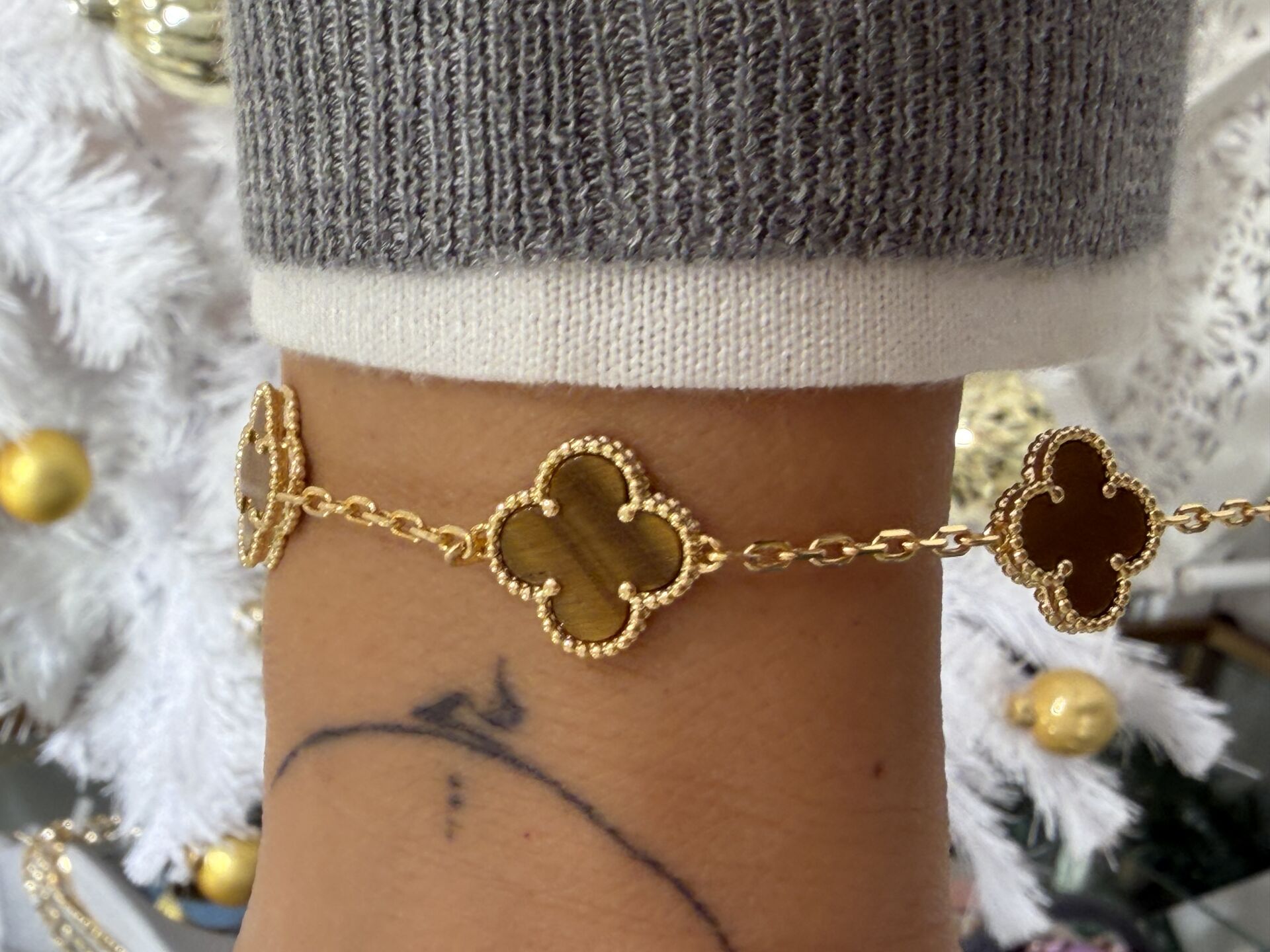 İthal Yonca Golda Kaplan Gözü Bileklik