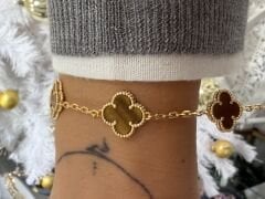 İthal Yonca Golda Kaplan Gözü Bileklik