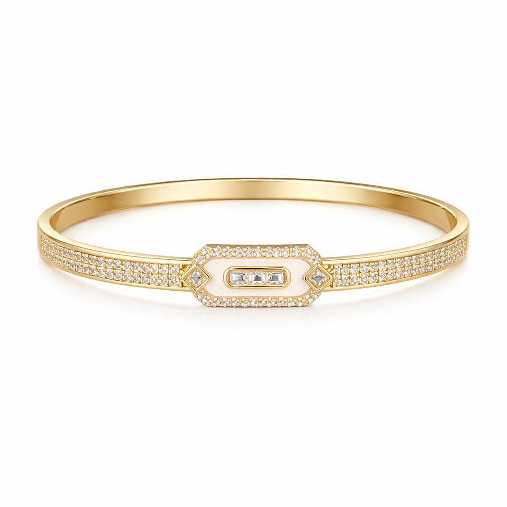 Messi Gold Kare Taşlı bileklik