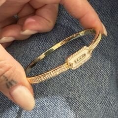 Messi Gold Kare Taşlı bileklik