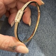 Messi Gold Kare Taşlı bileklik