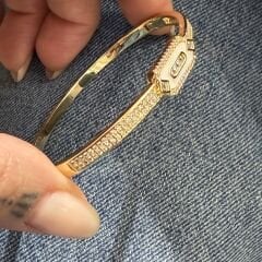 Messi Gold Kare Taşlı bileklik
