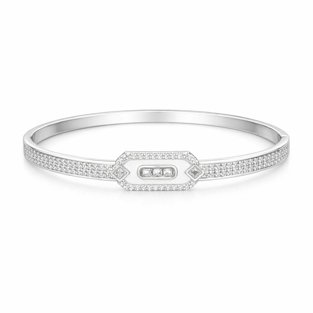 Messi Kare Gümüş Rengi Bileklik