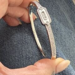 Messi Kare Gümüş Rengi Bileklik