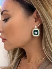 Liana Yeşil Taşlı Küpe