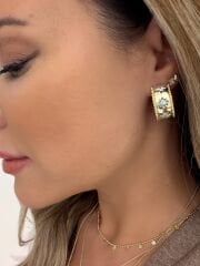 Liana Yoncalı Halka Küpe