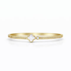 Beyaz Yonca Kelepçe Bileklik