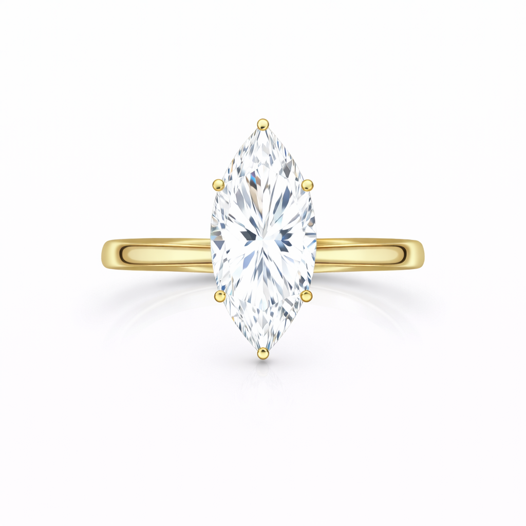 Markiz kesim tek taş goldyüzük