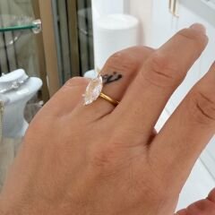 Markiz kesim tek taş goldyüzük