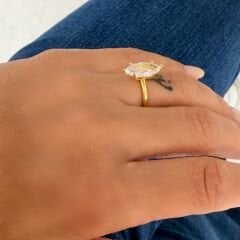 Markiz kesim tek taş goldyüzük